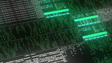 dijital veri akışı animasyonu siyah arkaplanda izole edildi