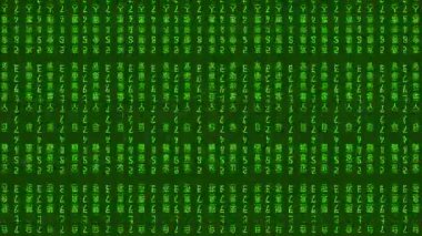 siber uzay dijital teknoloji veri kodu titreşen animasyon