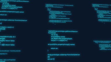 dijital gelecekçi bilgisayar kodlaması mavi arkaplan üzerinde hareket ediyor, yüksek teknoloji internet veri aktarımı kavramı