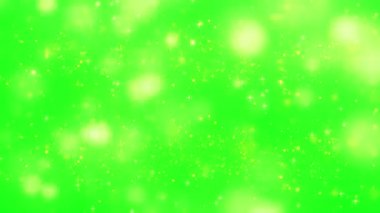 yeşil ekran Bokeh altın parıldayan parçacıklar arka planda hareket ediyor, bayram festivali soyut döngü animasyonu
