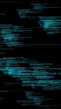 Dijital veri bilgisinin uçucu animasyonu soyut arkaplan, dijital kod numarası soyut arkaplan, şifreli veri teknolojisi kavramı