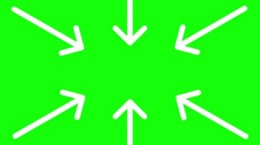 Yeşil ekran grunge beyaz el yapımı animasyon oklar ve daire dur hareket döngüsü soyut hareket kaplama ileri hareket, odaklanma konsepti