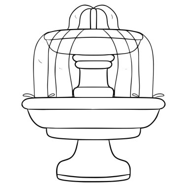Su fıskiyesi basit görünüm çizim el çizimi ana hat vektörü