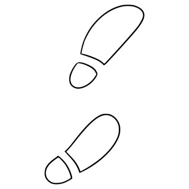 Ayak izi ya da ayakkabı izi çizimi el çizimi ana hat vektörü