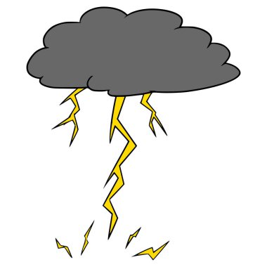 bulut gök gürültüsü çizimi elle izole edilmiş vektör