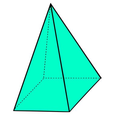 kare piramit çizimi elle izole edilmiş vektör