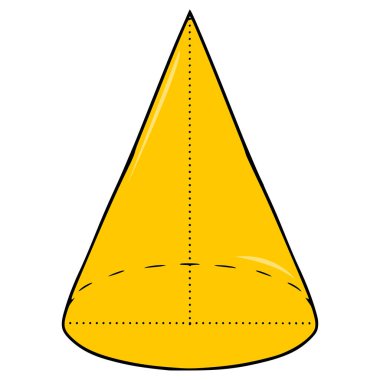 Sarı koni çizimi elle izole edilmiş vektör