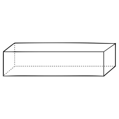 dikdörtgen prizma el çizimi taslak vektörü