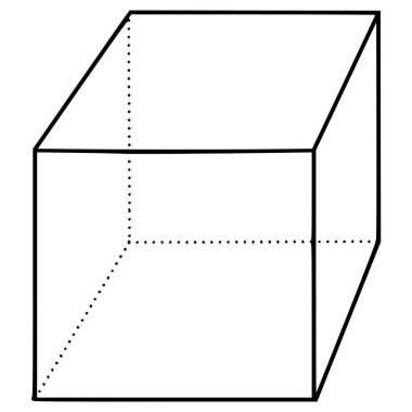 el çizimi küp çizimi taslak vektörü