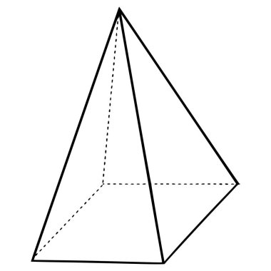 kare piramit resimleme el çizimi ana hatlı vektör