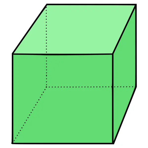 yeşil küp çizimi el çizimi izole vektör