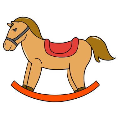 Sallanan at çizimi el çizimi izole vektör