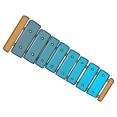 ksilofon çizim el izole vektörü