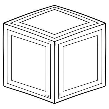 kare şekilli tasnif parçası el çizimi ana hatlı vektör