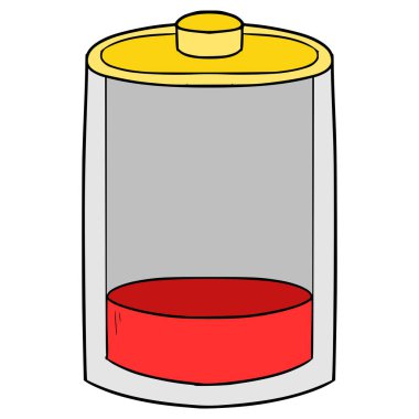 düşük pil resmetme el izole vektörü