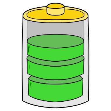 % 75 pil çizimi elle izole edilmiş bir vektör çizdi