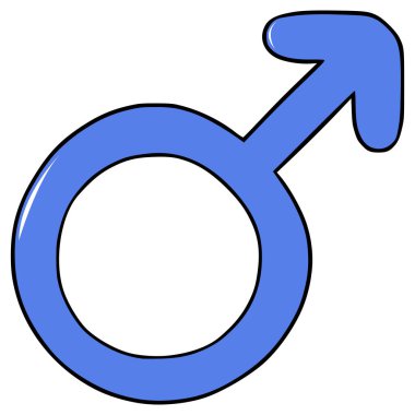 erkek sembolü el çizimi izole vektör