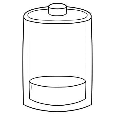 düşük pil resmetme el çizimi ana hatlı vektör