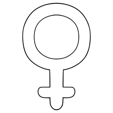 kadın sembolü el çizimi ana hat vektörü