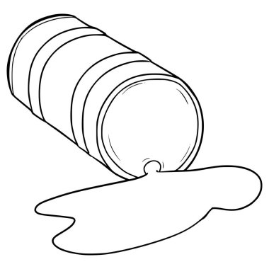 Kimyasal davul dökülmesi el çizimi taslak vektörü