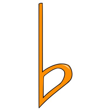 turuncu düz işaret müzik çizimi elle izole edilmiş vektör