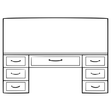 masa çizimi el çizimi ana hat vektörü