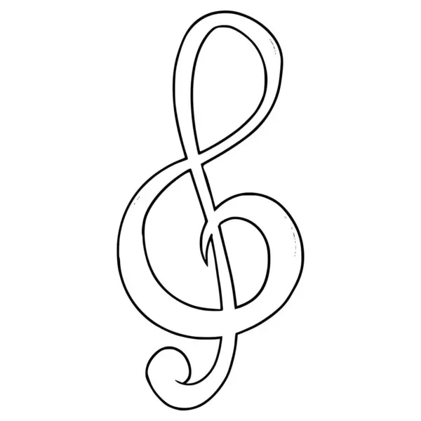 trible keyf işareti müzik illüstrasyon el çizimi ana hat vektörü