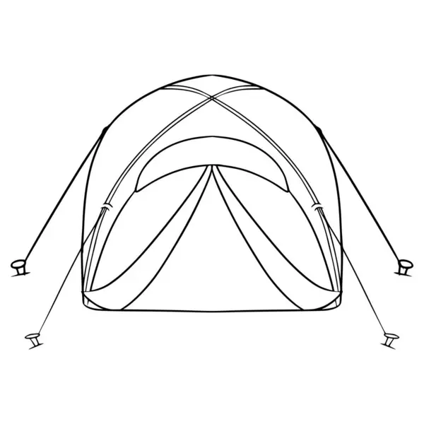 çadır yukarıdan aşağı görünüm çizim el çizimi ana hatları vektörü