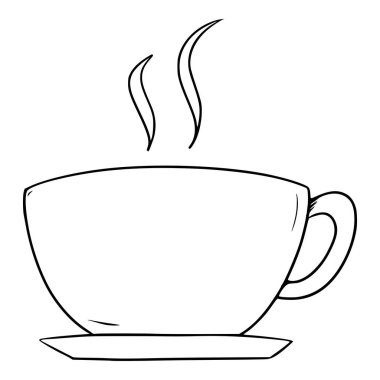 kupa çayı ya da kahve taslağı çizimi