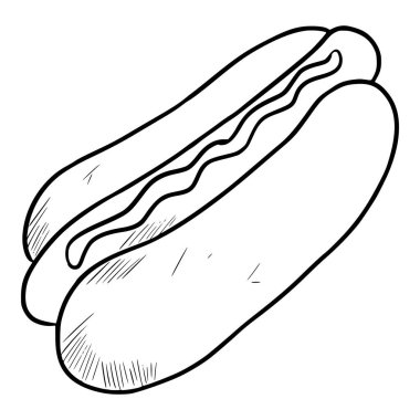 hotdog ana hatlarıyla çizilmiş resim