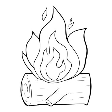 Kamp ateşi el çizimi çizimi