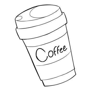 Kahve fincanı ana hatlarıyla çizilmiş.