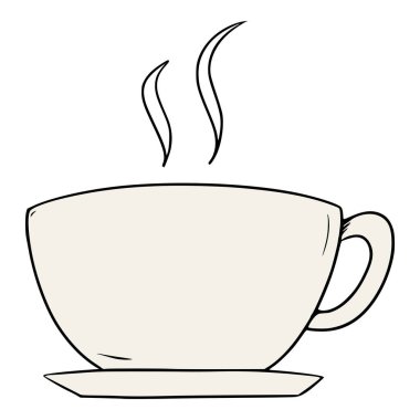 kupa kahve ya da çay illüstrasyon renkli el çizimi