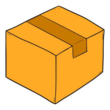 Kutu illüstrasyonu renkli el çizimi