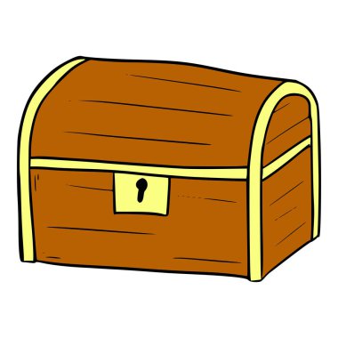 Hazine sandığı çizimi Renkli el çizimi