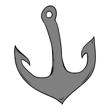 Büyük gemi çapası çizimi Renkli el çizimi