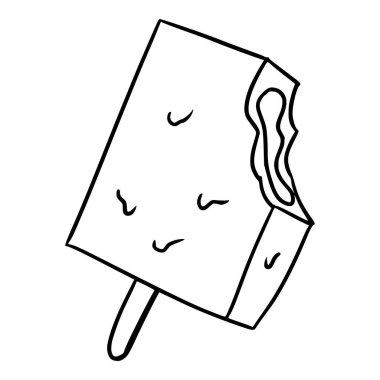 Ekstra kremalı dondurma Taslak çizim el çizimi vektörü