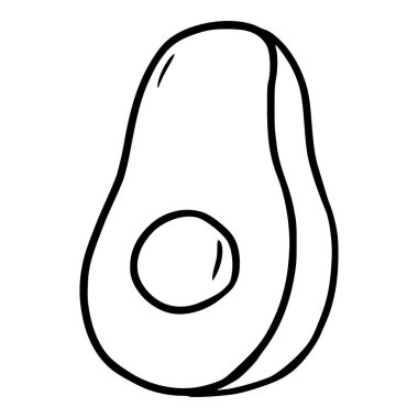 avokado illüstrasyonu Taslak Çizim el çizimi vektörü