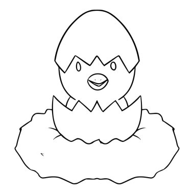 Yumurta kapağı yuva illüstrasyonunda Taslak çizim el çizimi vektörü