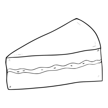 dilimlenmiş pasta çizimi Taslak çizim el çizimi vektörü