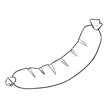 sosis çizimi ana hatlı çizim el çizimi vektörü