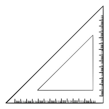 Kare cetvel çizim el izole vektörünü ayarla
