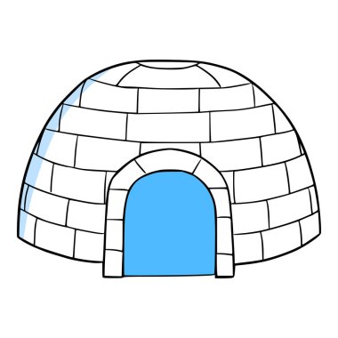 igloo illüstrasyon elle izole edilmiş vektör