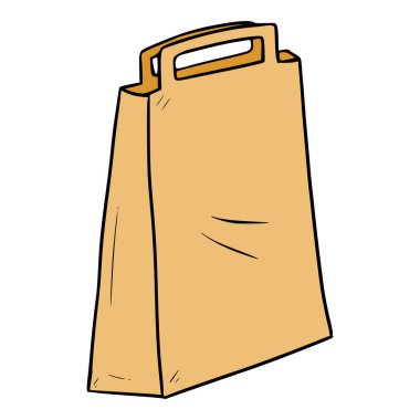 Kese kağıdı çizimi el izole edilmiş vektör