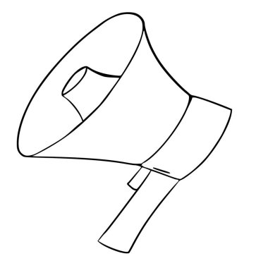 megafon çizim el çizimi taslak çizim vektörü