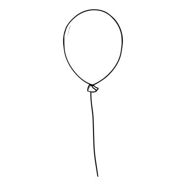 Bir uçan balon el Çizim taslağı