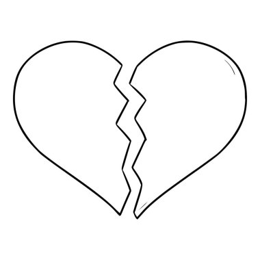 Kırık Kalp El Çizimi Çizim taslağı
