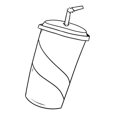 Soda illüstrasyon el çizimi taslak vektörü