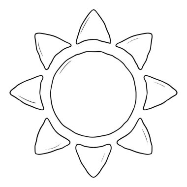 Güneş çizimi el çizimi çizim vektörü