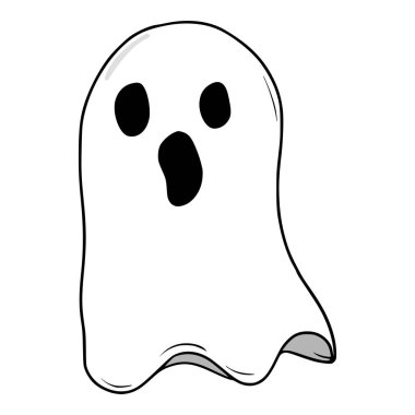 Uçan hayalet illüstrasyon eli çizilmiş renkli vektör